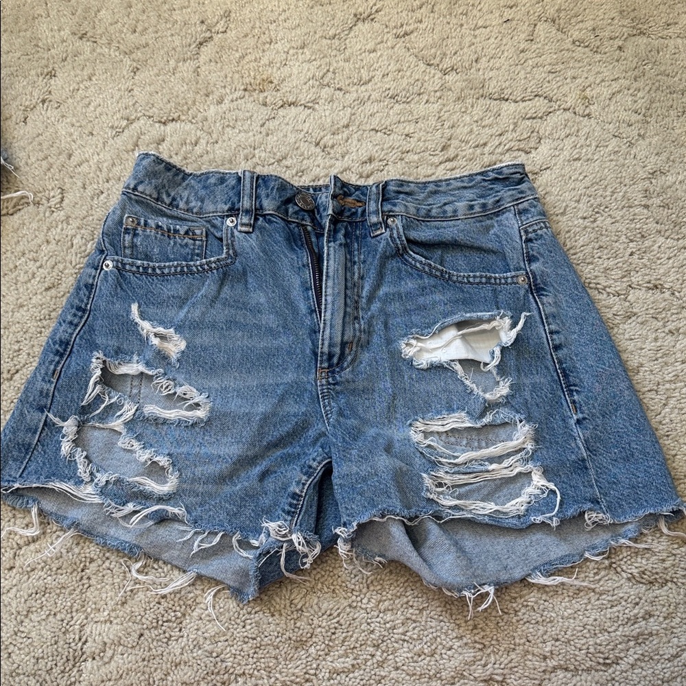 Garage Ripped Blue Jean Shorts